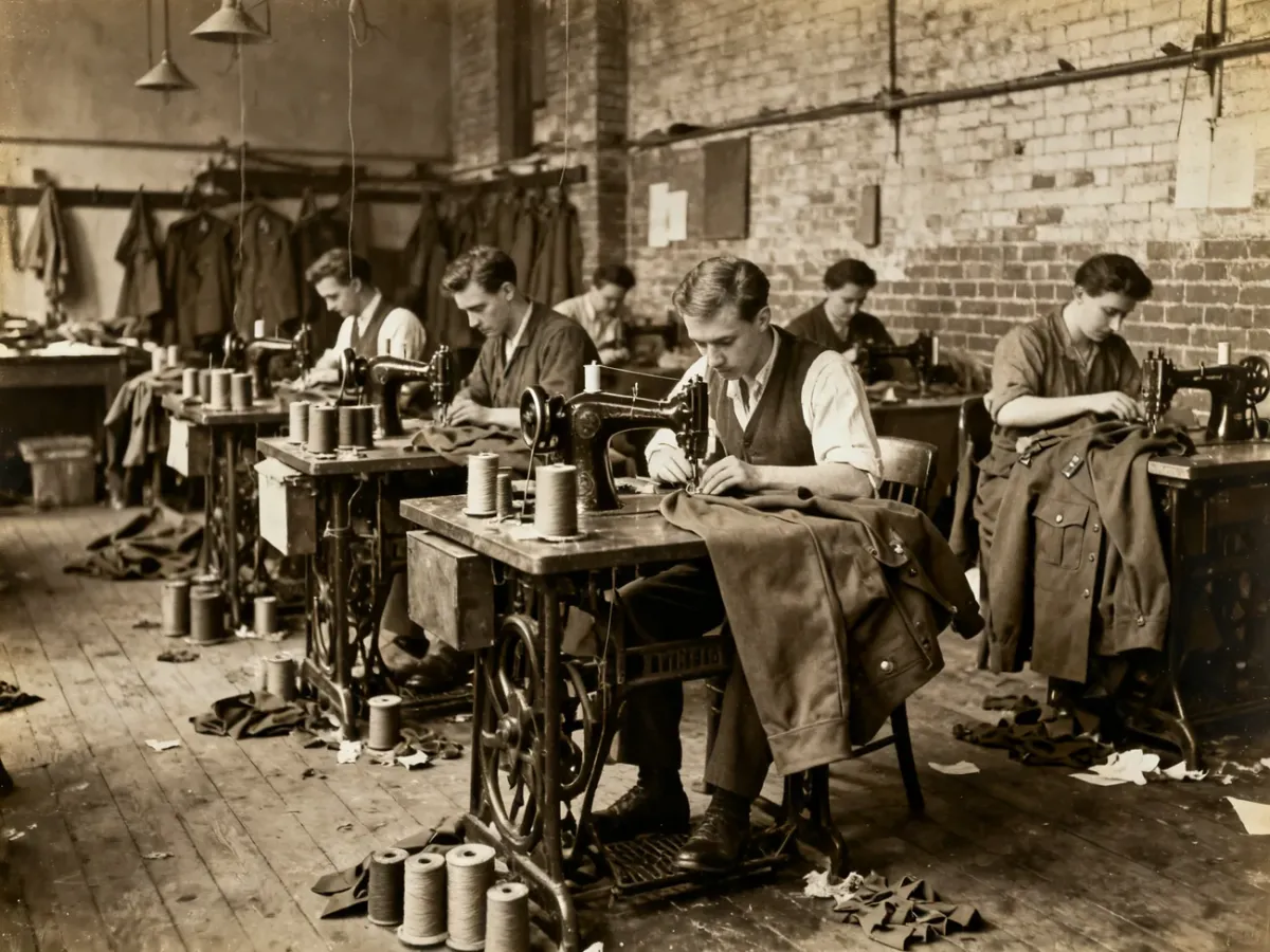 Historyczna londyńska szwalnia produkująca odzież roboczą i mundury
